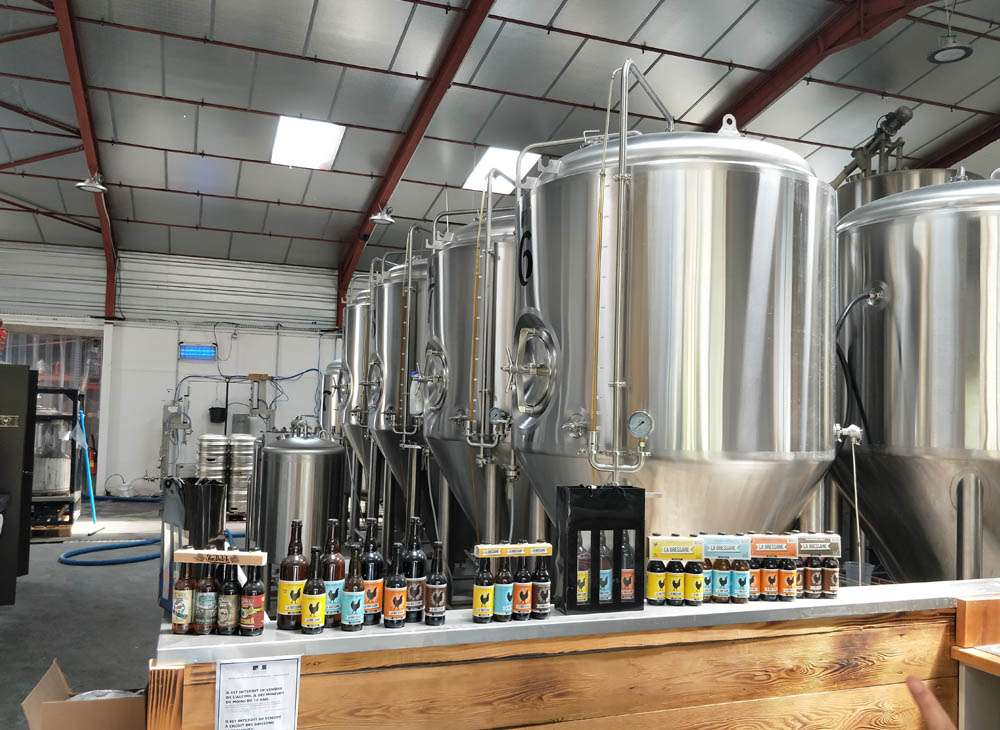 Tiantai 20HL Four Vessel Brewery Equipment Project in France