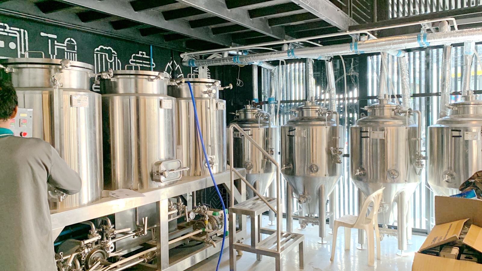 Schéma de l'équipement d'une brasserie de 200L