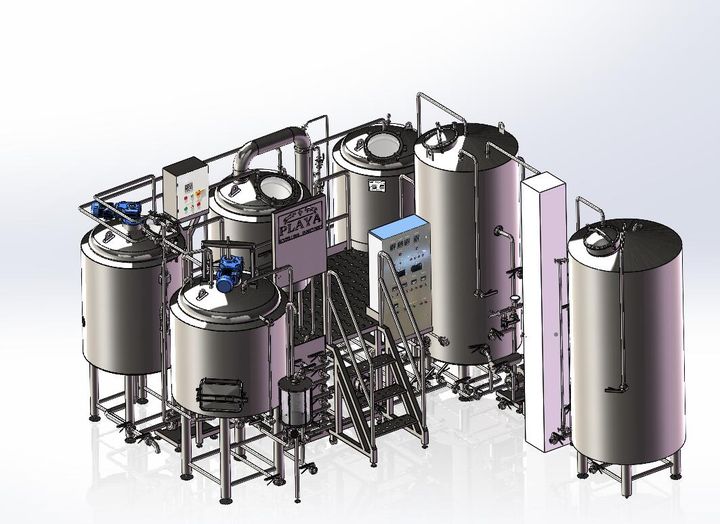 Salle de brassage à 4 cuves de 600L